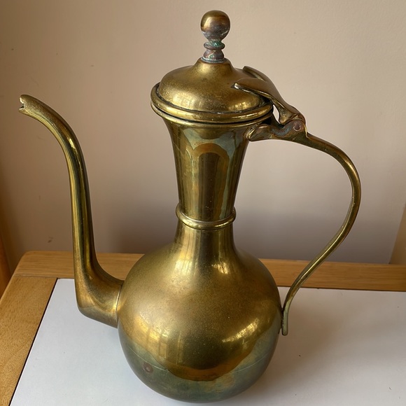 VTG Brass Coffee Pot, Creamer & Sugar Bowl - Picture 2 of 7